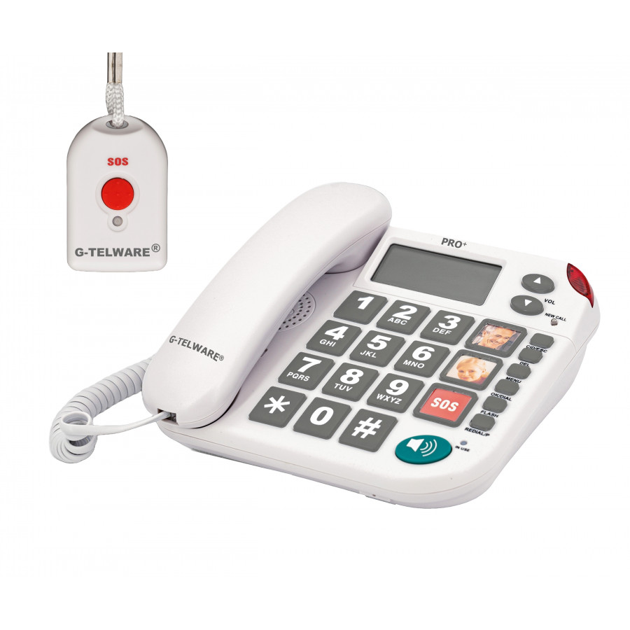 PRO+(G-TELWARE®)(pierwszy na świecie) technologia ciszy SOS telefon dla seniorów połączenie alarmowe 2025s/ SOSParam.einstellb.