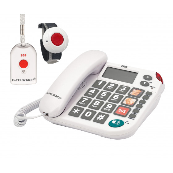 MAXCOM KXT481SOS (G-TELWARE extended set!) Home emergency call for seniors with radio SOS transmitter, 1 wristband transmitter