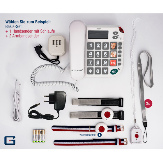 PRO+(G-TELWARE®)(pierwszy na świecie) technologia ciszy SOS telefon dla seniorów połączenie alarmowe 2025s/ SOSParam.einstellb.