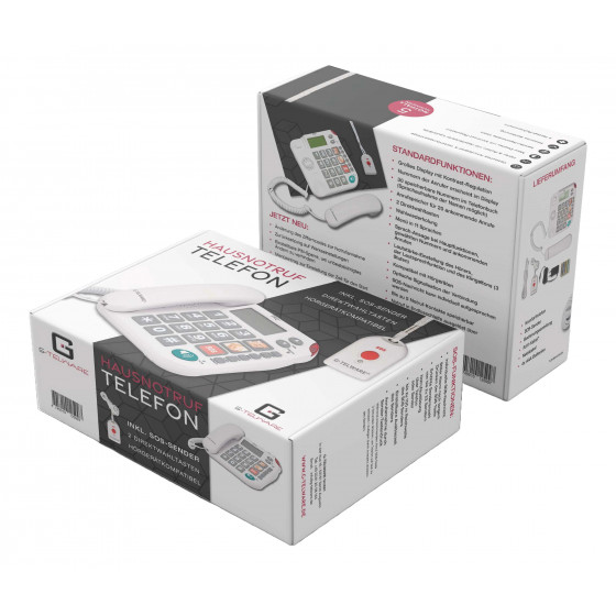 PRO+(G-TELWARE®)(primicia mundial) Silencio SOS tecnología teléfono senior Llamada de emergencia 2025s/ SOSParam.einstellb.
