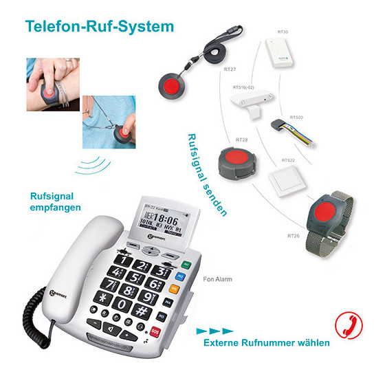 G-TELWARE® (ELDAT variant!) 2024 model senior citizens' telephone Senior citizens' emergency telephone with wireless SOS transmi