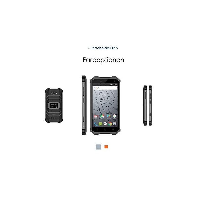 ¡²-DUAL SIM 4G/Android/Strong -Outdoor- Teléfono móvil resistente de G-TELWARE®! (Gris)
