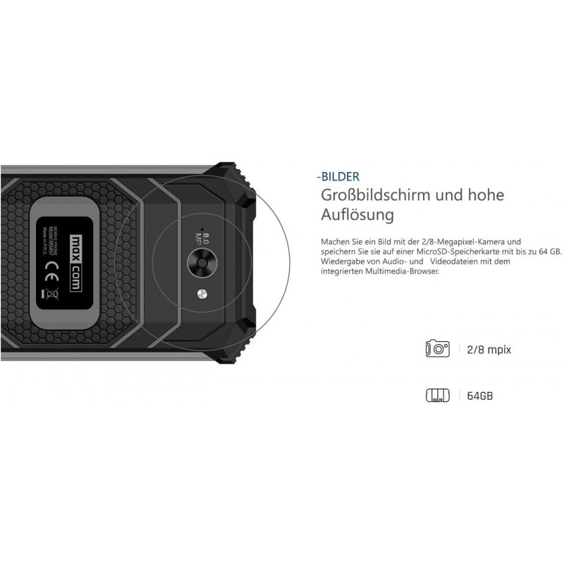 ¡²-DUAL SIM 4G/Android/Strong -Outdoor- Teléfono móvil resistente de G-TELWARE®! (Gris)