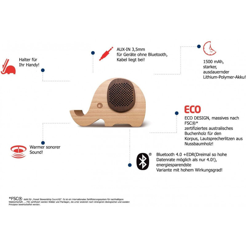Olifant Bluetooth 4.0+EDR SpeakerBox da: Amazon.de: Elettronica