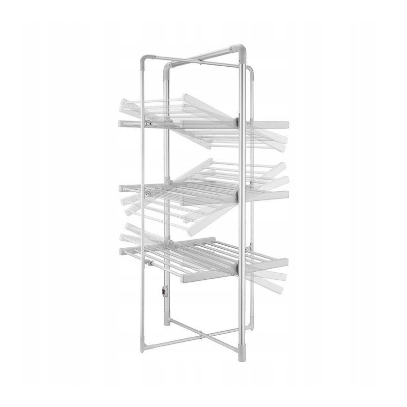 Séchoir à linge électrique 300W, Tour de séchage pliable, 3 niveaux, fonction de séchage, gain de place