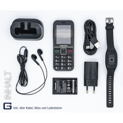SENIORENHANDY GPS (Firmware 2021!)Notrufarmband Powered by G-TELWARE® Handy,  mit FUNKARMBAND, DEUTSCHES MENÜ