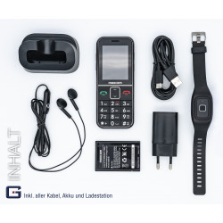 SENIOR HANDY GPS (Firmware 2021!)Pulsera de llamada de emergencia Accionada por teléfono móvil G-TELWARE®, con BANDA DE RADIO, M