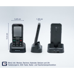 SENIOR HANDY GPS (Firmware 2021!)Emergency call bracelet Powered by G-TELWARE® cell phone, with RADIO BAND, GERMAN MENU