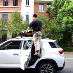 PHATRIP Scaletta per auto Pedale per porta dell'auto pieghevole Scaletta pieghevole per auto Accesso senza complicazioni al tett
