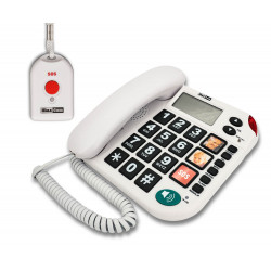 MAXCOM (G-TELWARE®) KXT481SOS 2022er Modell Haus Notruf Seniorentelefon mit Funk-SOS-Sender, Festnetztelefon
