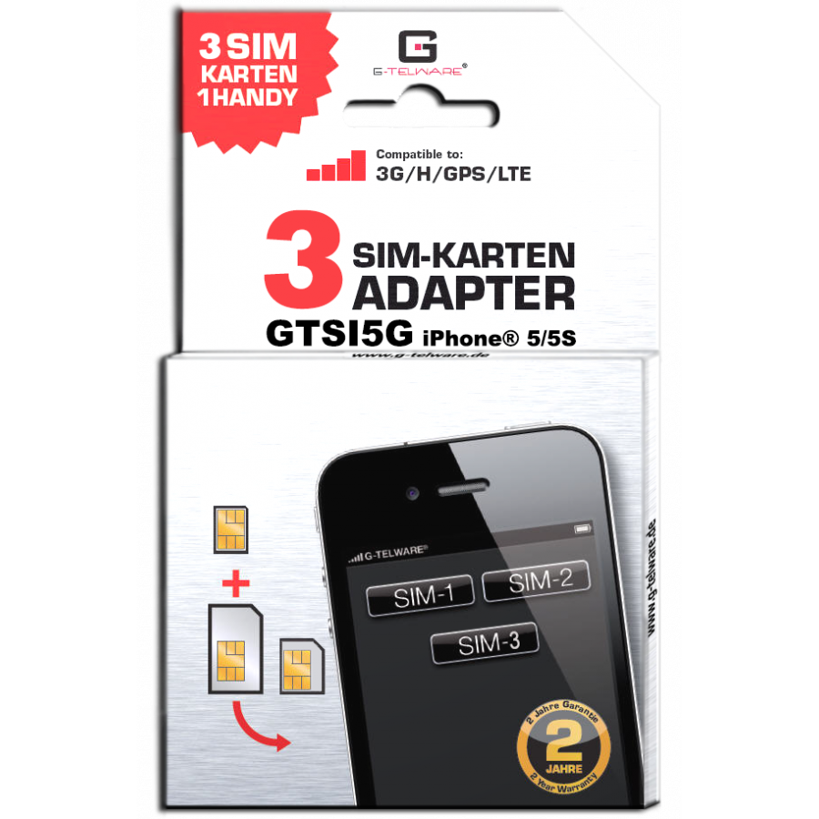 Triple SIM Adapter iPhone® GTSI5G