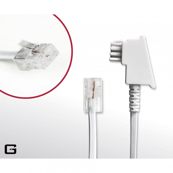 G-TELWARE® Routerkabel TAE-F auf RJ45 (8P2C) Anschlusskabel Kompatibel mit DSL ADSL VDSL Fritzbox Internet Router an Telefondose