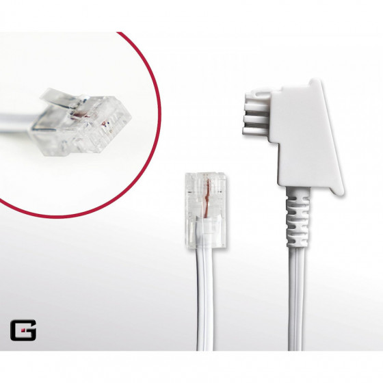 G-TELWARE® Router cable TAE-F to RJ45 (8P2C) connection cable Compatible