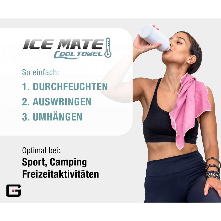 N-rit ICE Mate Cool Towel [Hochentwickelter Kühleffekt] - Großartiges Kühlhandtuch für Sportler, Sport, Fitness, Arbeit